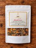 Womb Love herbal tea by Live While Living by Aviana – Rose Petals, Lemongrass, Oat Straw, Raspberry Leaf.