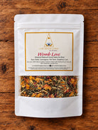 Womb Love herbal tea by Live While Living by Aviana – Rose Petals, Lemongrass, Oat Straw, Raspberry Leaf.